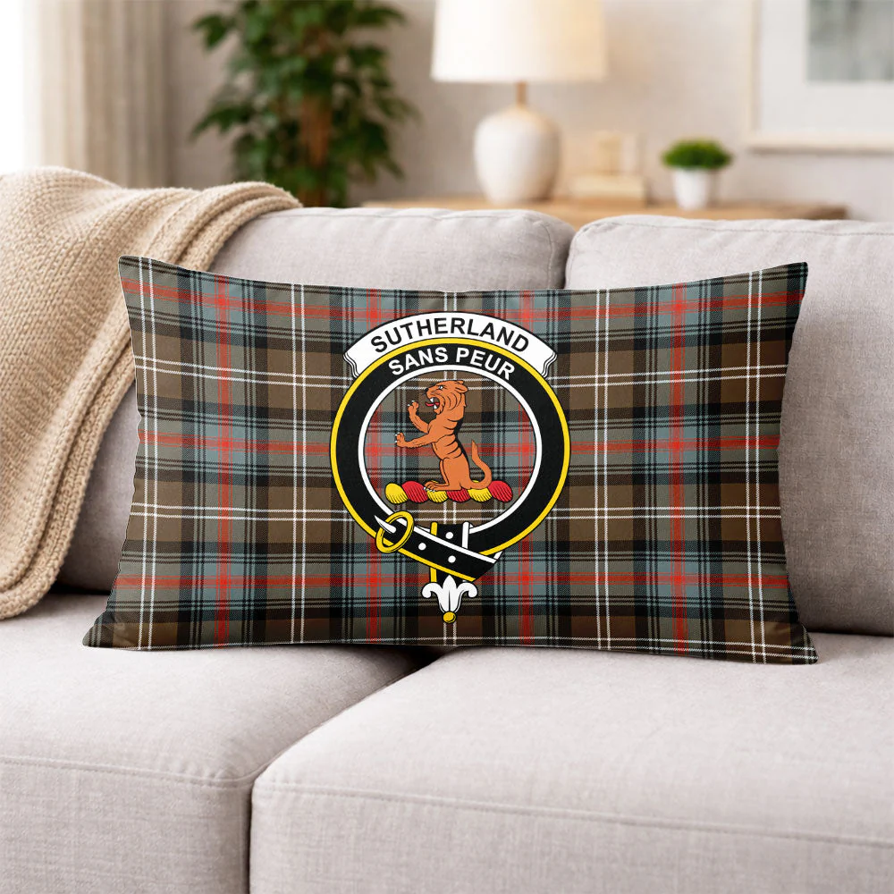 Scottish Sutherland Weathered Clan Badge Tartan Pillow Case - Image 3