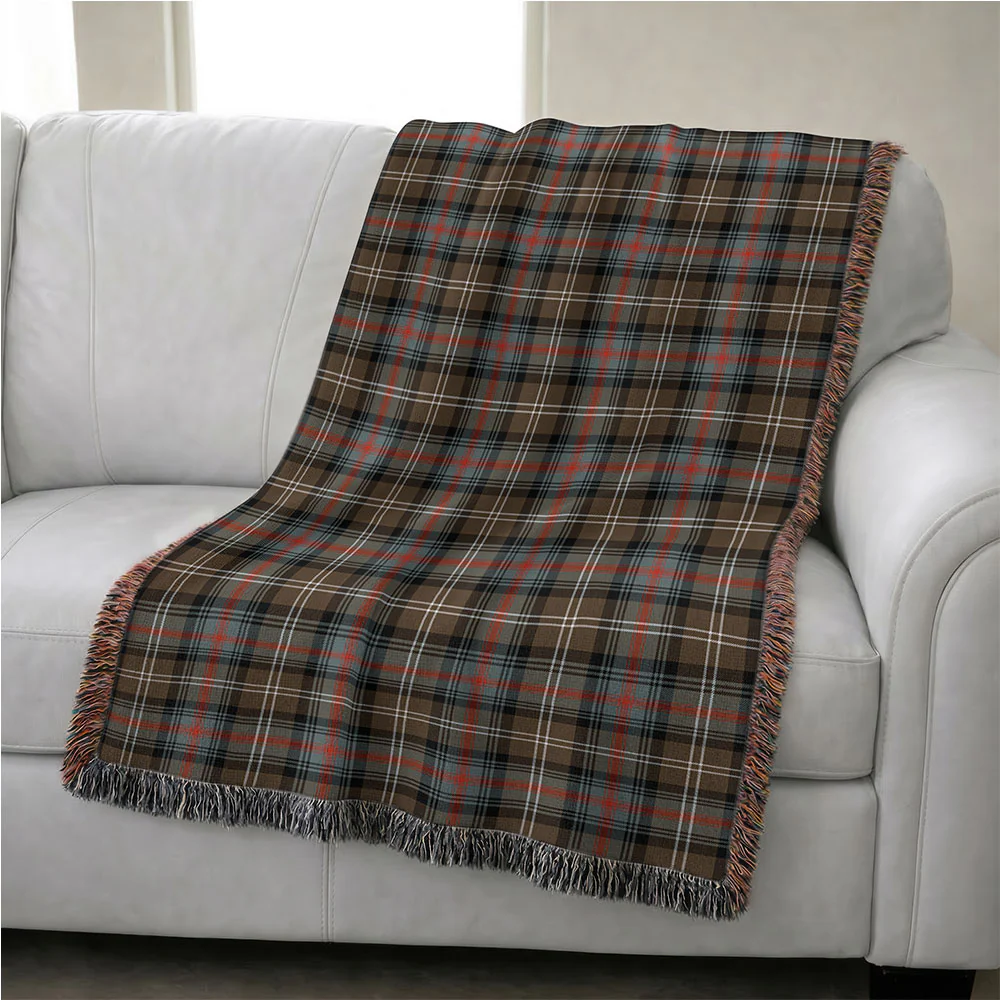 Scottish Sutherland Weathered Clan Badge Tartan Woven Blanket - Image 4