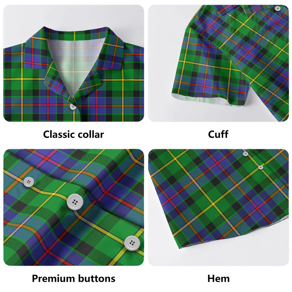 Scottish Tait Modern Clan Badge Tartan Hawaiian Shirt - Image 4