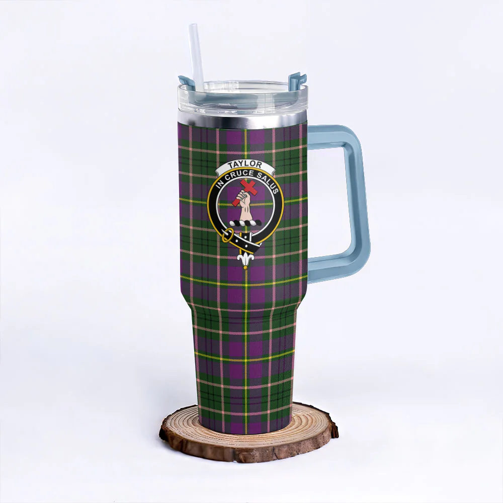 Scottish Taylor Clan Badge Tartan 40oz Tumbler - Image 5