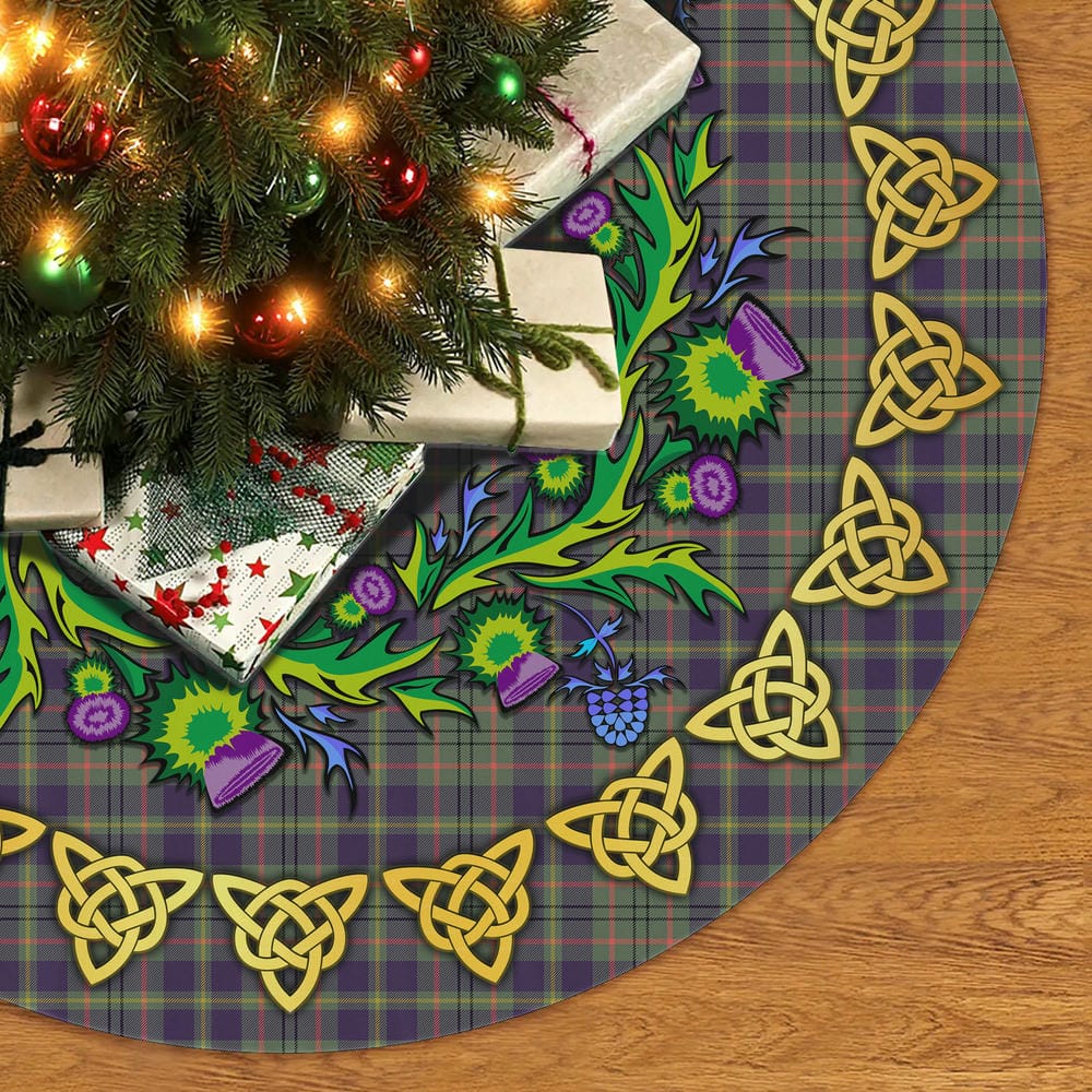 Scottish Taylor Weathered Tartan Thistle Celtic Knot Christmas Tree Skirt - Image 2