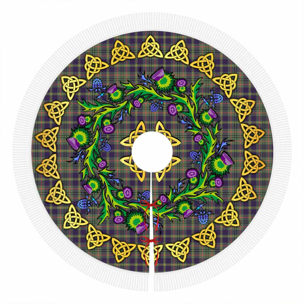 Scottish Taylor Weathered Tartan Thistle Celtic Knot Christmas Tree Skirt - Image 4