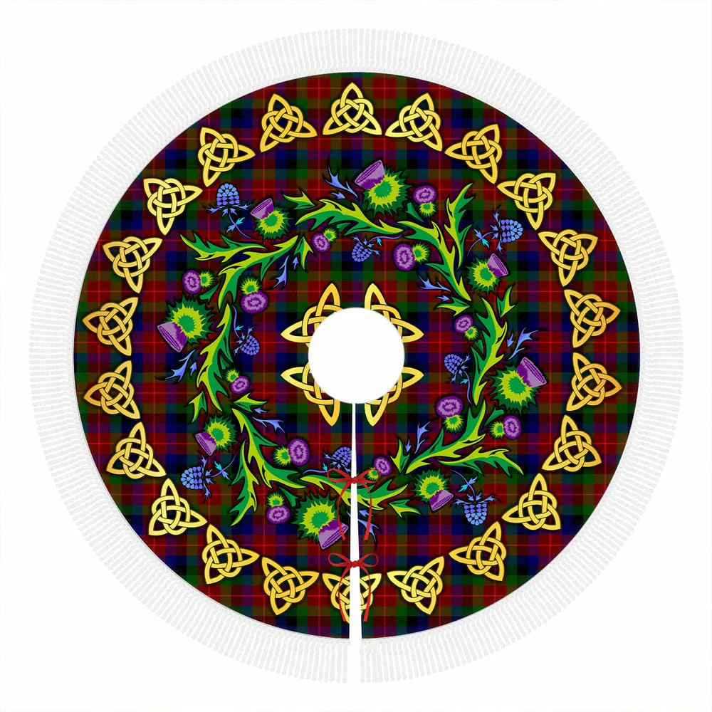 Scottish Tennant Tartan Thistle Celtic Knot Christmas Tree Skirt - Image 4
