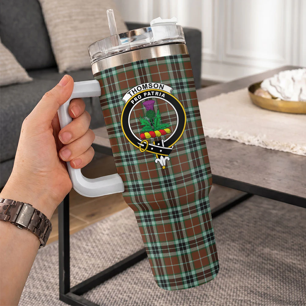 Scottish Thomson Hunting Modern Clan Badge Tartan 40oz Tumbler - Image 10