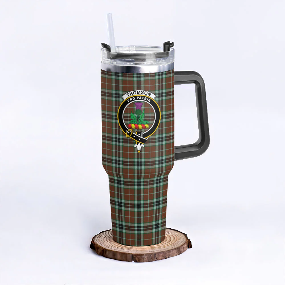 Scottish Thomson Hunting Modern Clan Badge Tartan 40oz Tumbler - Image 3