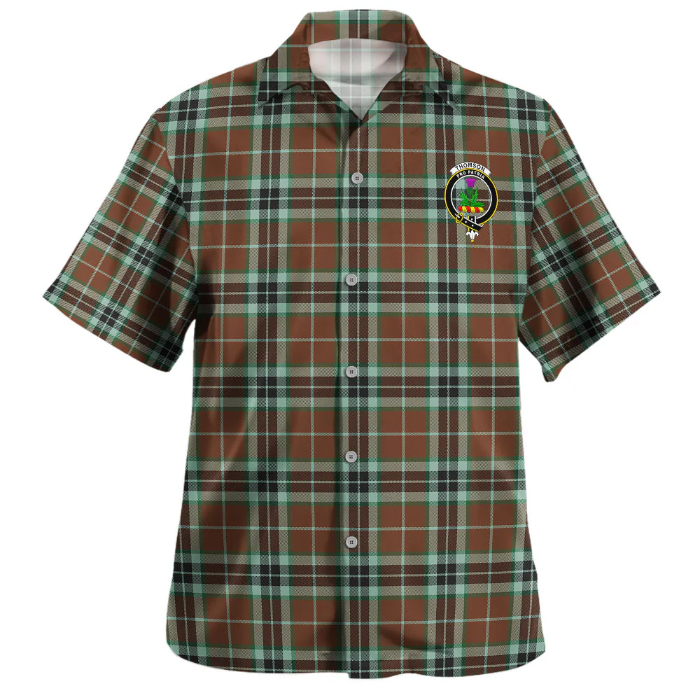 Scottish Thomson Hunting Modern Clan Badge Tartan Hawaiian Shirt - Image 2