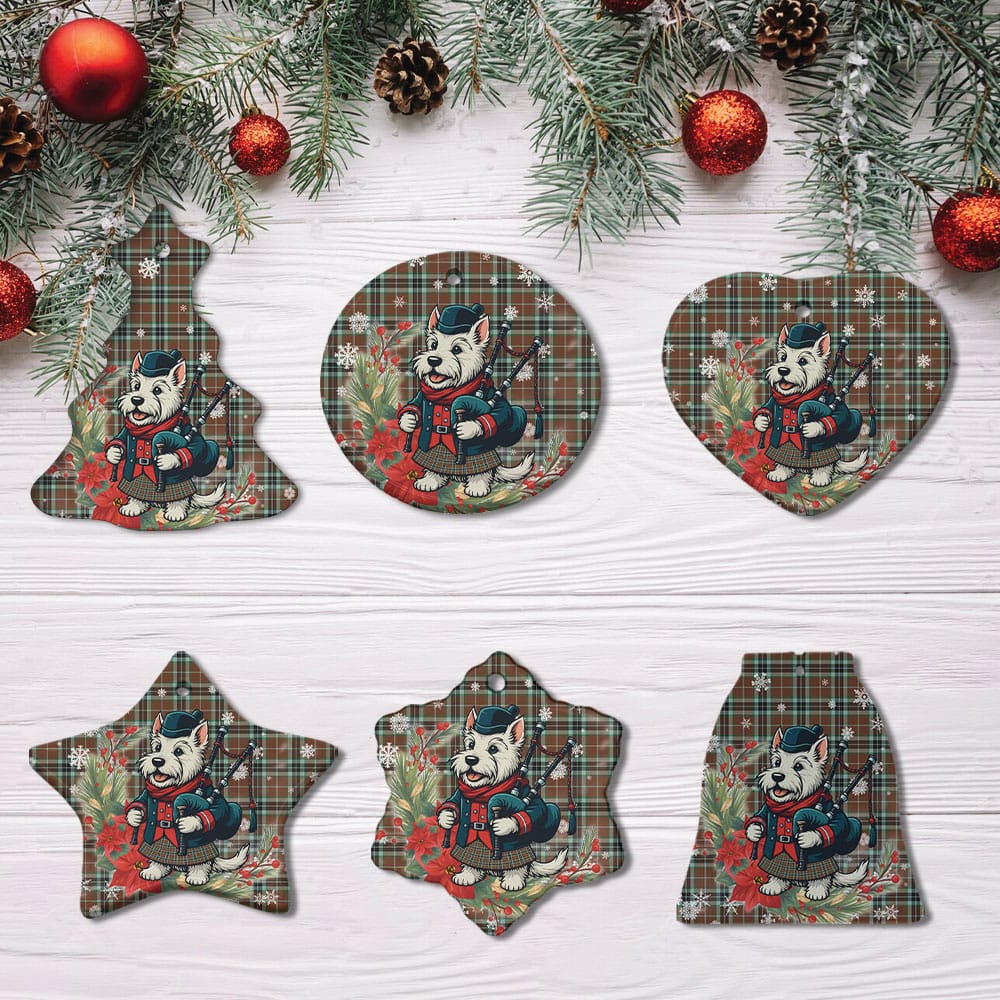 Scottish Thomson Hunting Modern Tartan Ceramic Ornament Cute Scottish Terrier Dog