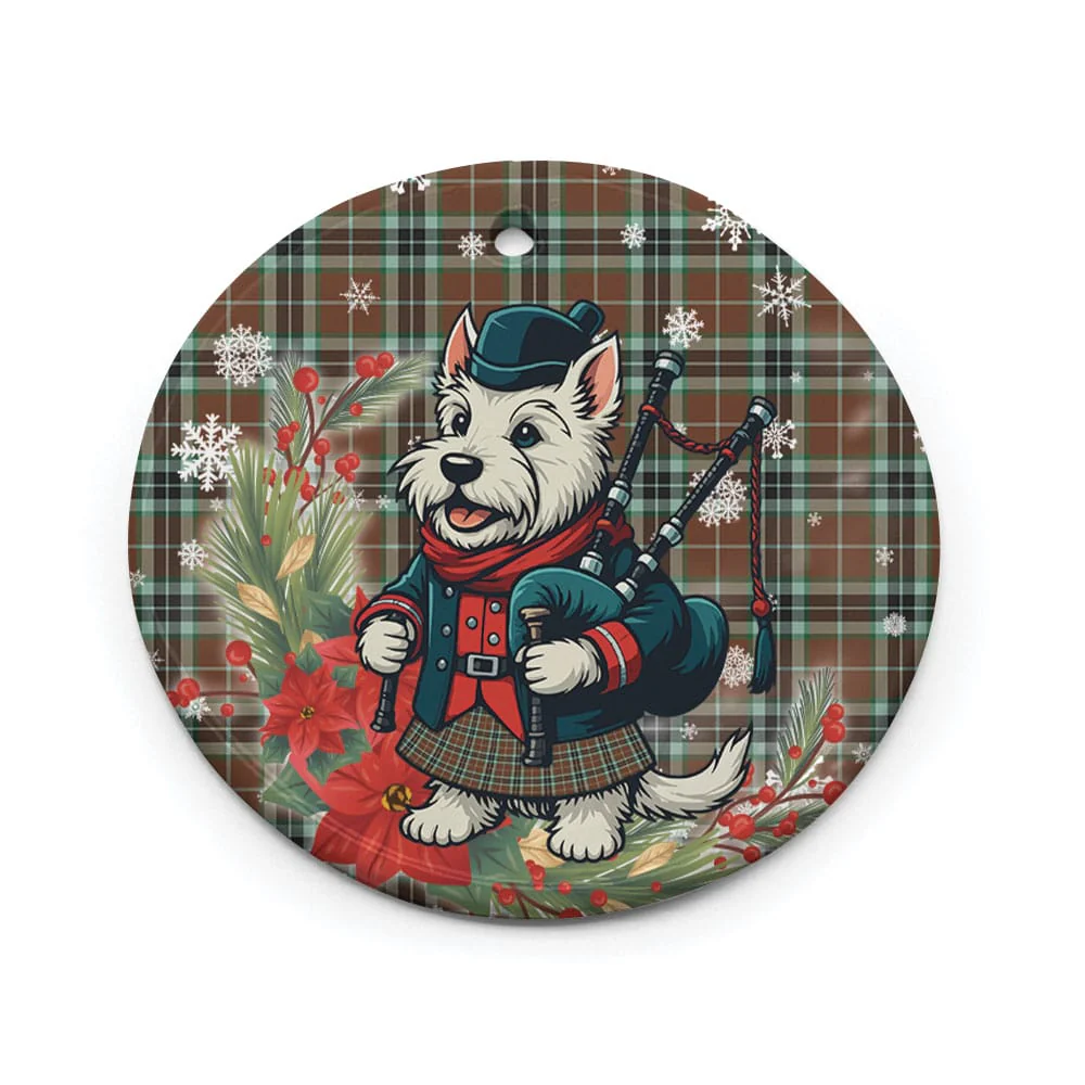 Scottish Thomson Hunting Modern Tartan Ceramic Ornament Cute Scottish Terrier Dog - Image 2