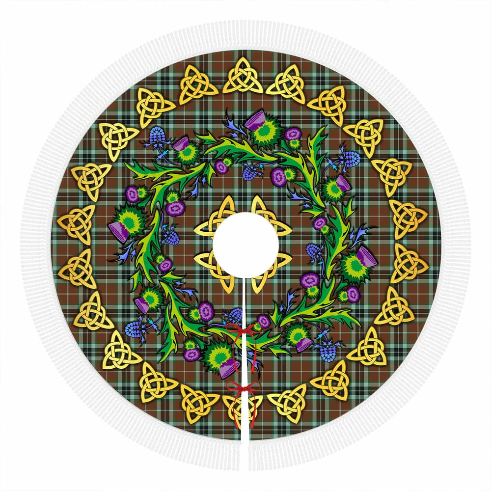 Scottish Thomson Hunting Modern Tartan Thistle Celtic Knot Christmas Tree Skirt - Image 4