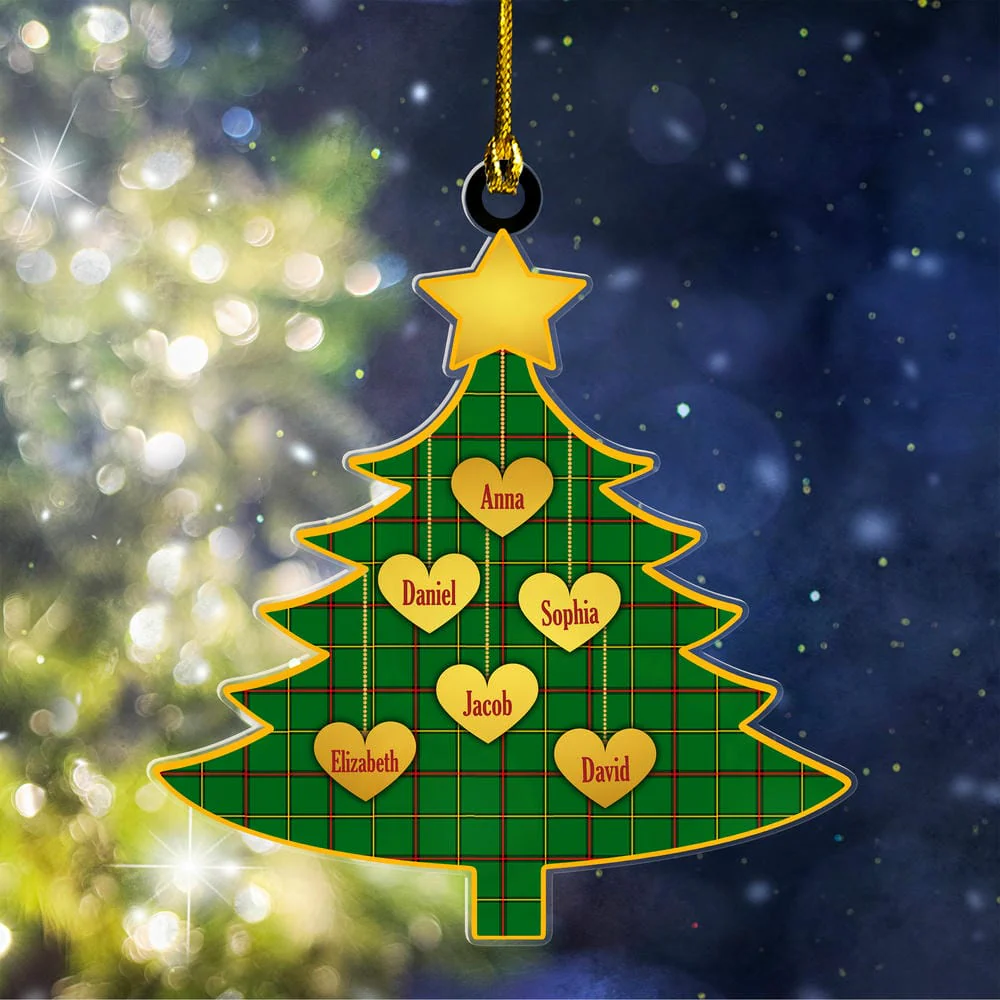 Scottish Tribe of Mar Tartan Ornament Custom Family Christmas Tree
