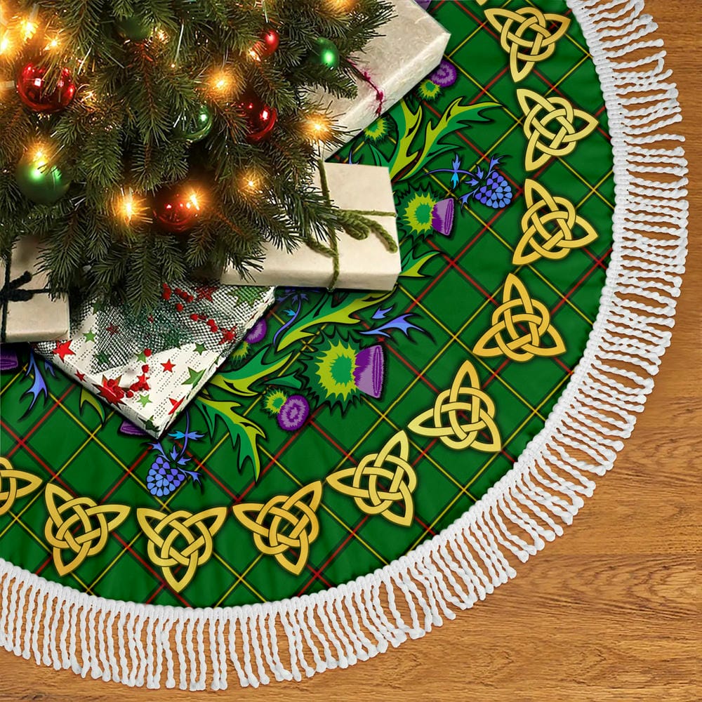 Scottish Tribe of Mar Tartan Thistle Celtic Knot Christmas Tree Skirt - Image 5