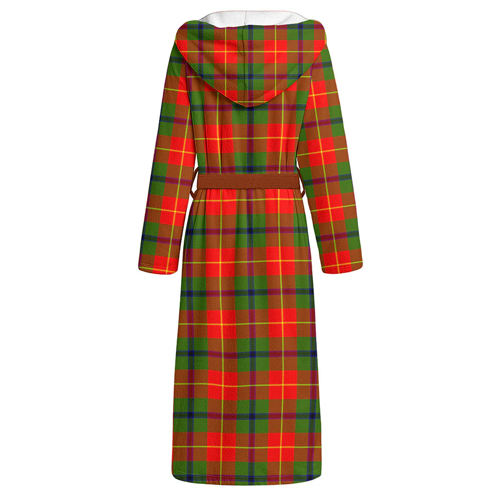 Scottish Turnbull Dress Clan Badge Tartan Flannel Hooded Bathrobe - Image 2