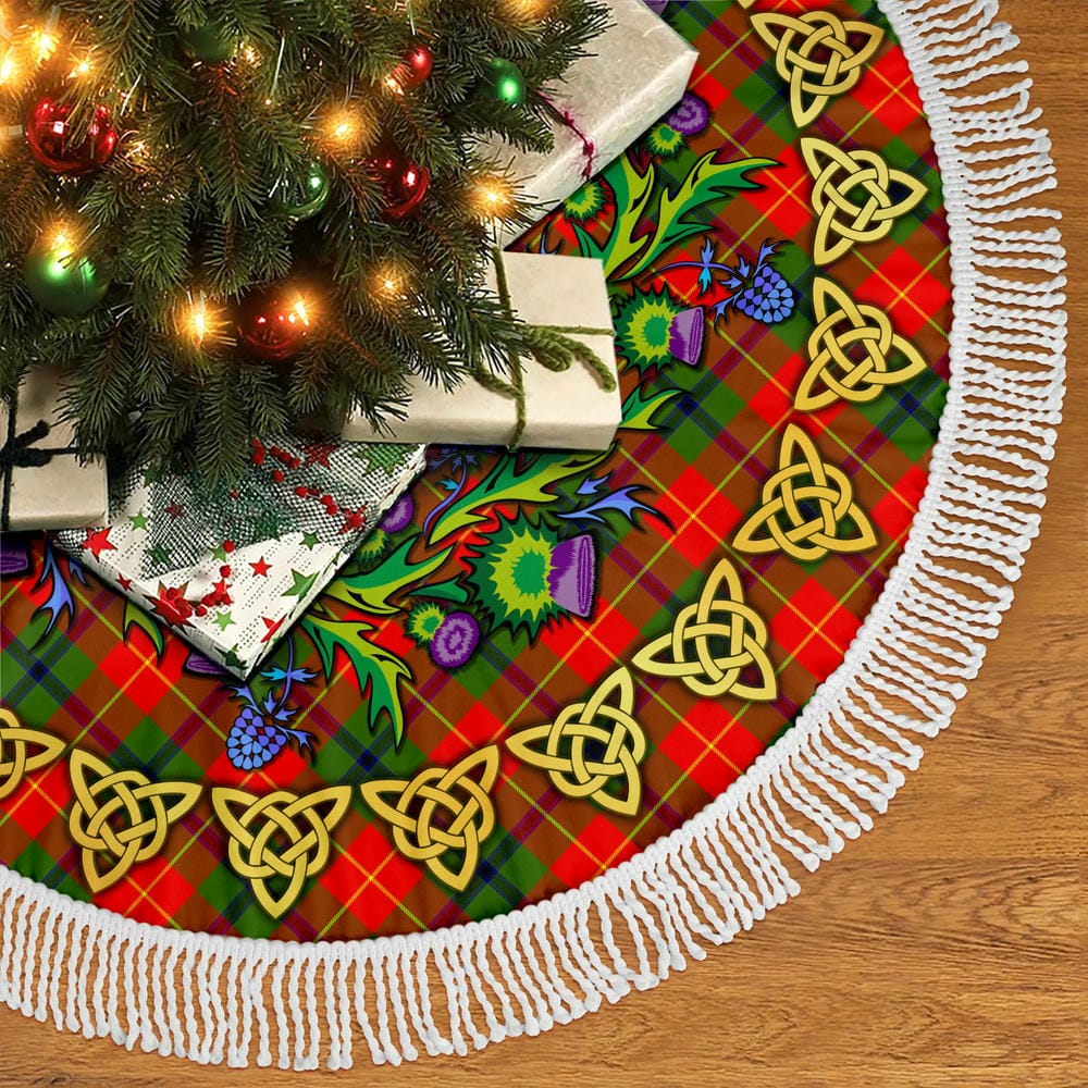 Scottish Turnbull Dress Tartan Thistle Celtic Knot Christmas Tree Skirt - Image 5