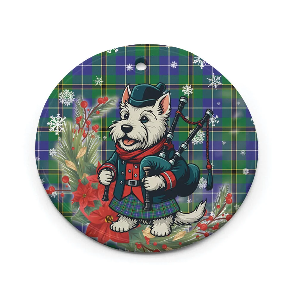 Scottish Turnbull Hunting Tartan Ceramic Ornament Cute Scottish Terrier Dog - Image 2
