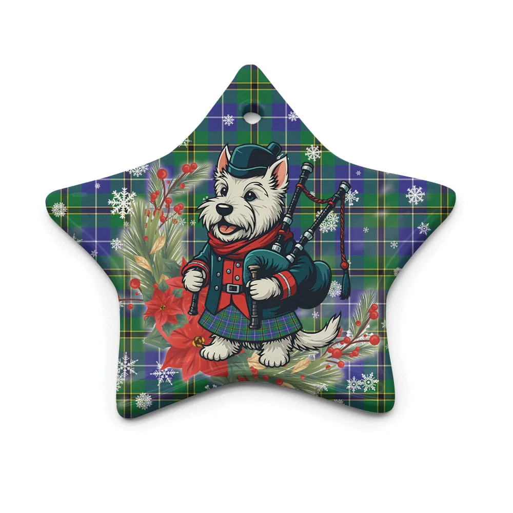Scottish Turnbull Hunting Tartan Ceramic Ornament Cute Scottish Terrier Dog - Image 5