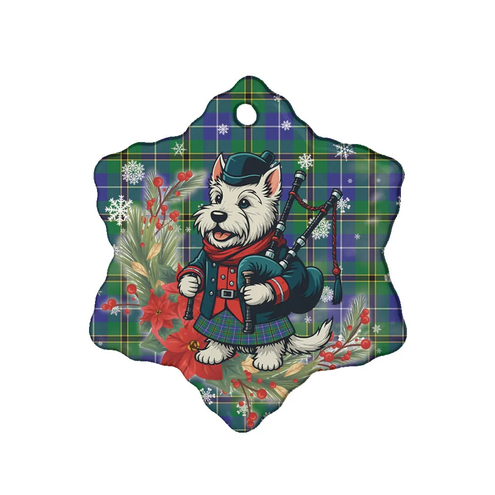 Scottish Turnbull Hunting Tartan Ceramic Ornament Cute Scottish Terrier Dog - Image 6