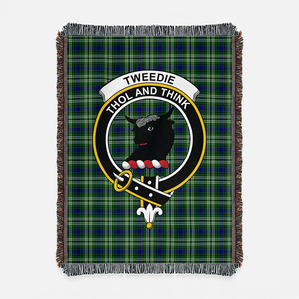 Scottish Tweedside District Clan Badge Tartan Woven Blanket - Image 2