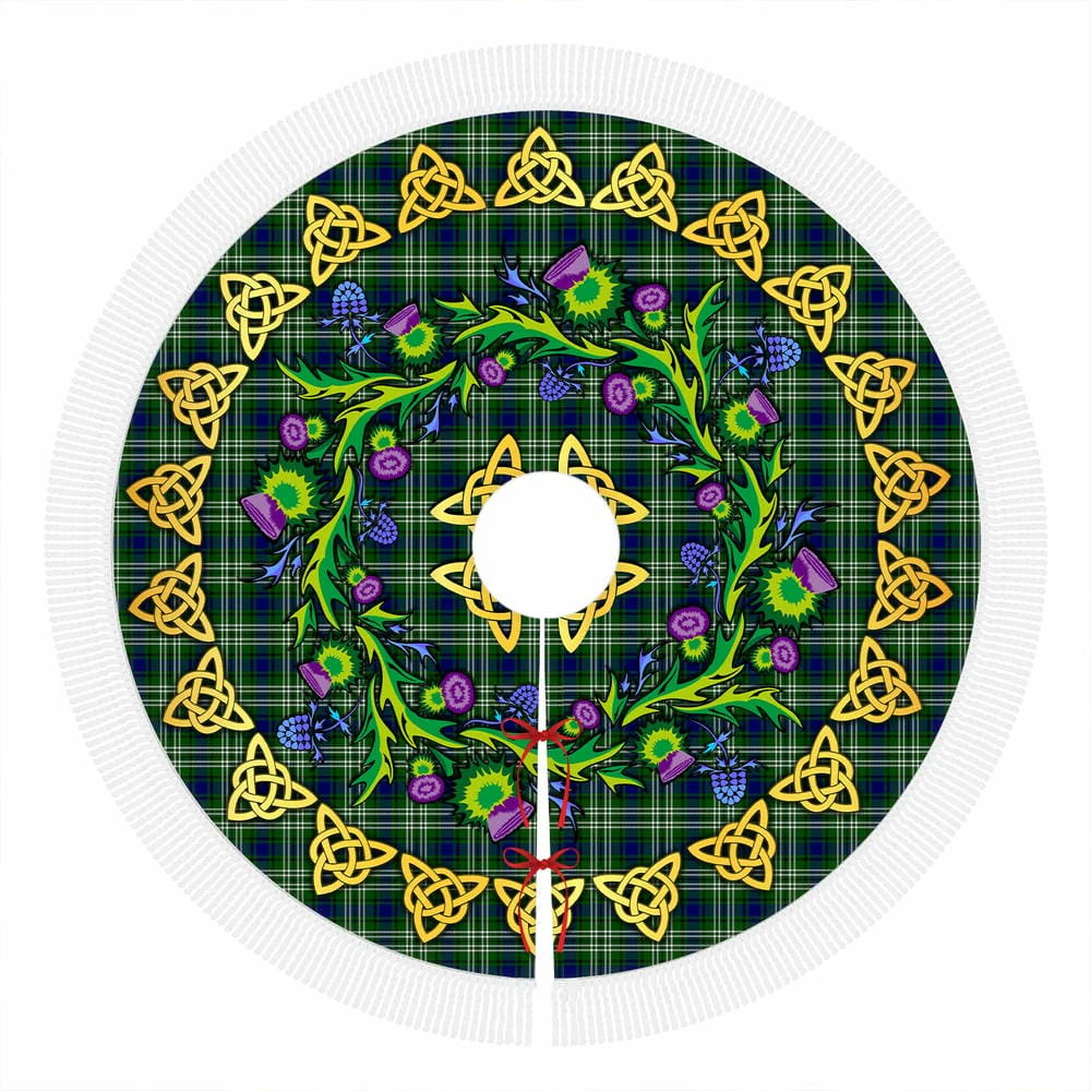 Scottish Tweedside District Tartan Thistle Celtic Knot Christmas Tree Skirt - Image 4