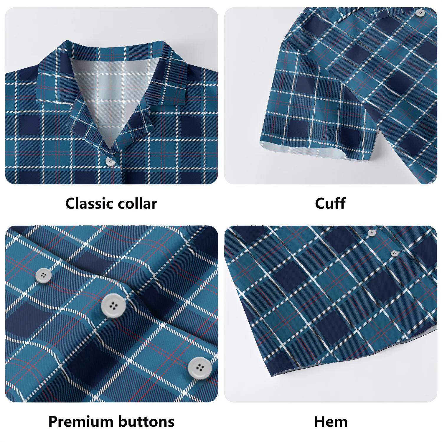 Scottish U.S. Navy Edzell Tartan Hawaiian Shirt - Image 3