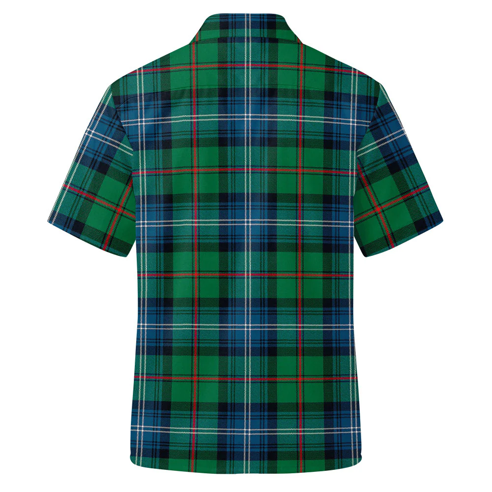 Scottish Urquhart Ancient Clan Badge Tartan Short Sleeve Work Shirt - Image 3
