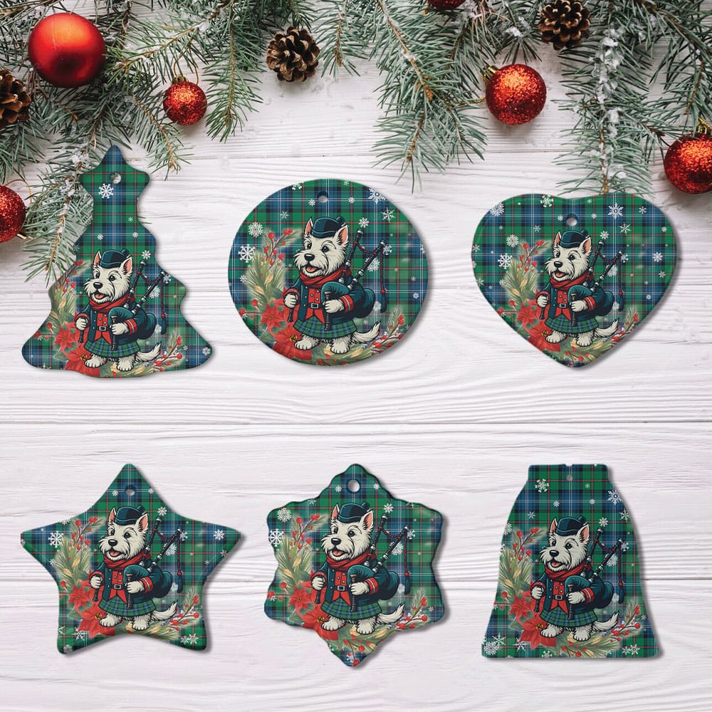 Scottish Urquhart Ancient Tartan Ceramic Ornament Cute Scottish Terrier Dog