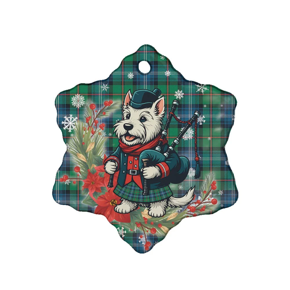 Scottish Urquhart Ancient Tartan Ceramic Ornament Cute Scottish Terrier Dog - Image 6
