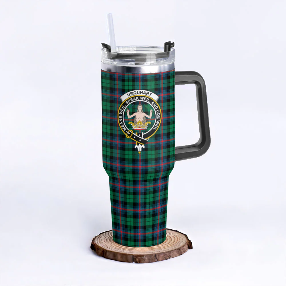 Scottish Urquhart Broad Red Ancient Clan Badge Tartan 40oz Tumbler - Image 3