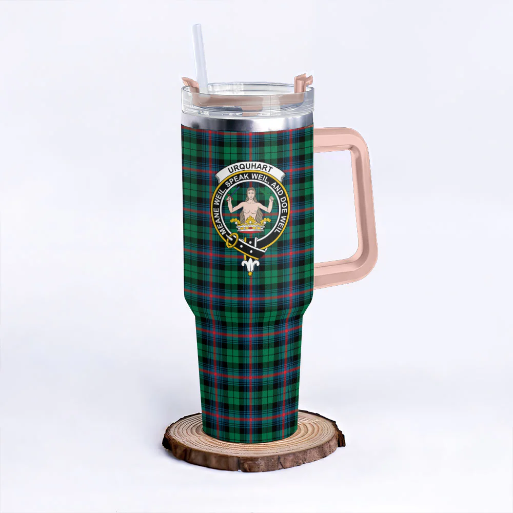 Scottish Urquhart Broad Red Ancient Clan Badge Tartan 40oz Tumbler - Image 4