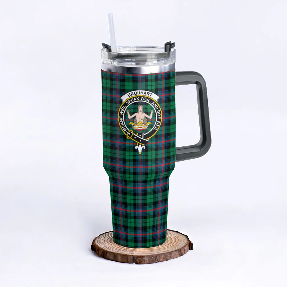 Scottish Urquhart Broad Red Ancient Clan Badge Tartan 40oz Tumbler - Image 6