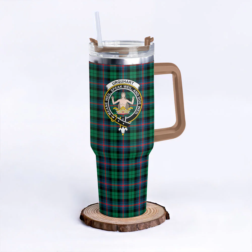 Scottish Urquhart Broad Red Ancient Clan Badge Tartan 40oz Tumbler - Image 9