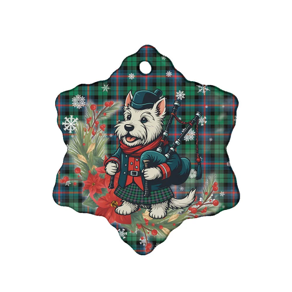 Scottish Urquhart Broad Red Ancient Tartan Ceramic Ornament Cute Scottish Terrier Dog - Image 6
