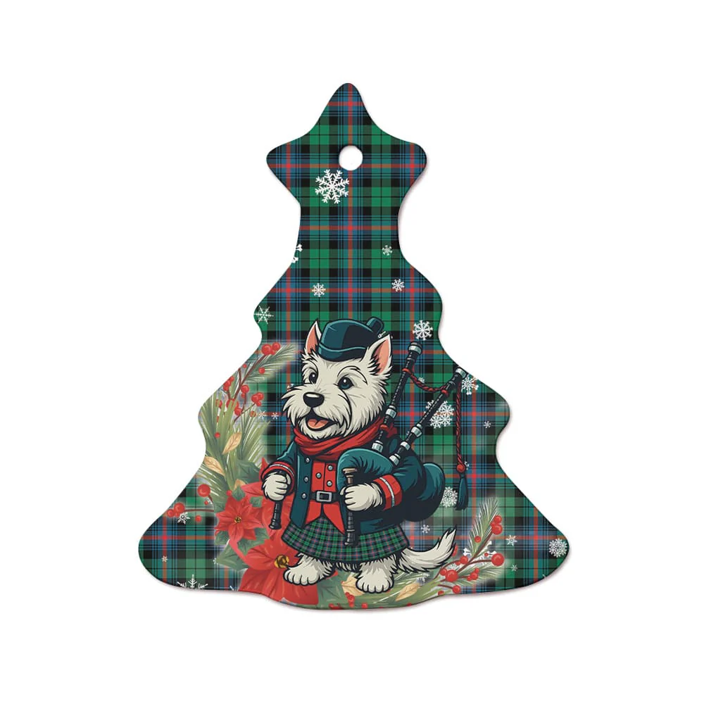 Scottish Urquhart Broad Red Ancient Tartan Ceramic Ornament Cute Scottish Terrier Dog - Image 7