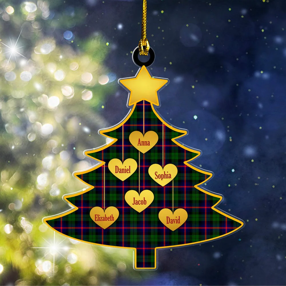 Scottish Urquhart Modern Tartan Ornament Custom Family Christmas Tree