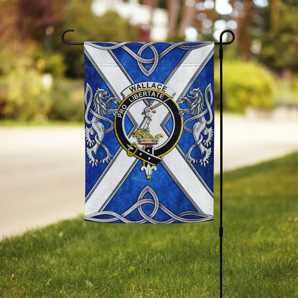 Scottish Wallace Clan Badge Garden Flag Silver Rampant Lion Emblem - Image 3