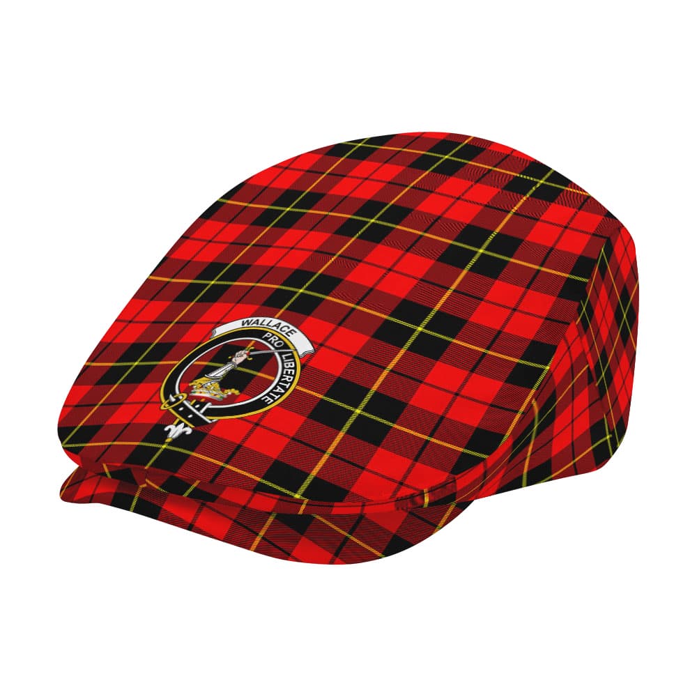 Scottish Wallace Clan Badge Tartan Flat Cap - Image 2