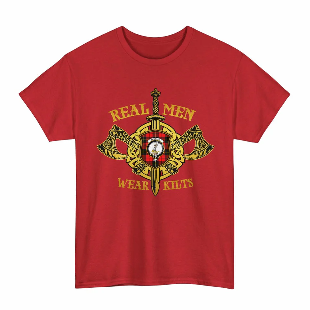 Scottish Wallace Clan Crest Tartan Unisex T-Shirt Real Men Wear Kilts - Image 3