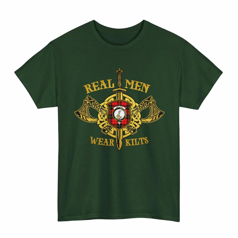 Scottish Wallace Clan Crest Tartan Unisex T-Shirt Real Men Wear Kilts - Image 6