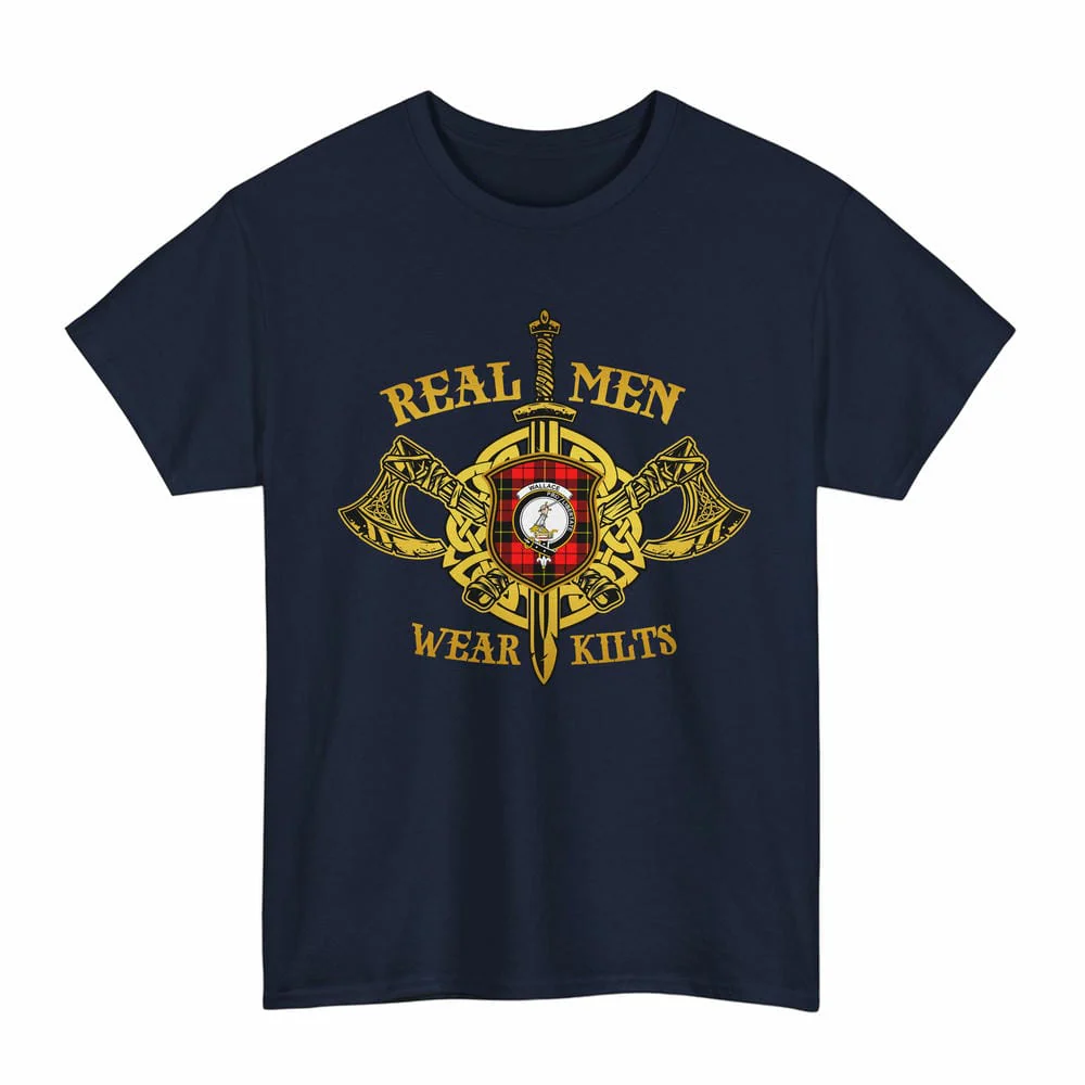Scottish Wallace Clan Crest Tartan Unisex T-Shirt Real Men Wear Kilts - Image 7