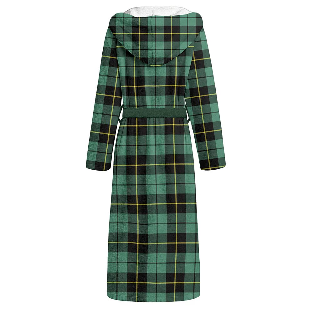 Scottish Wallace Hunting Ancient Clan Badge Tartan Flannel Hooded Bathrobe - Image 2