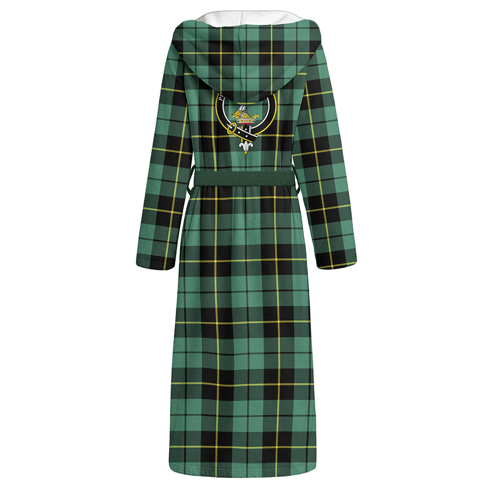 Scottish Wallace Hunting Ancient Clan Badge Tartan Flannel Hooded Bathrobe - Image 3