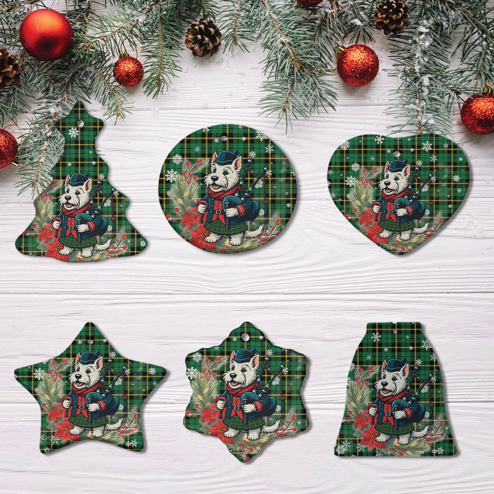 Scottish Wallace Hunting - Green Tartan Ceramic Ornament Cute Scottish Terrier Dog