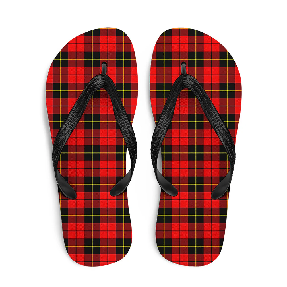 Scottish Wallace Hunting - Red Clan Badge Tartan Flip Flops