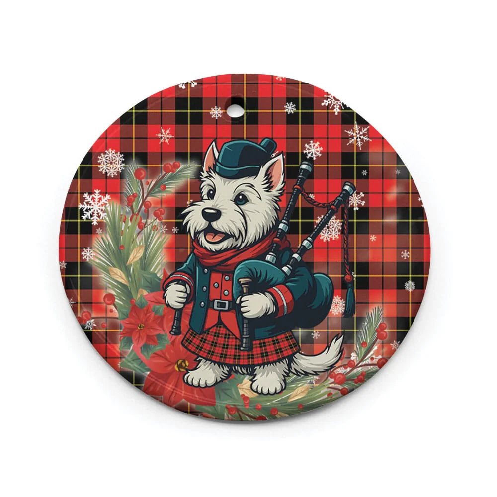 Scottish Wallace Hunting - Red Tartan Ceramic Ornament Cute Scottish Terrier Dog - Image 2