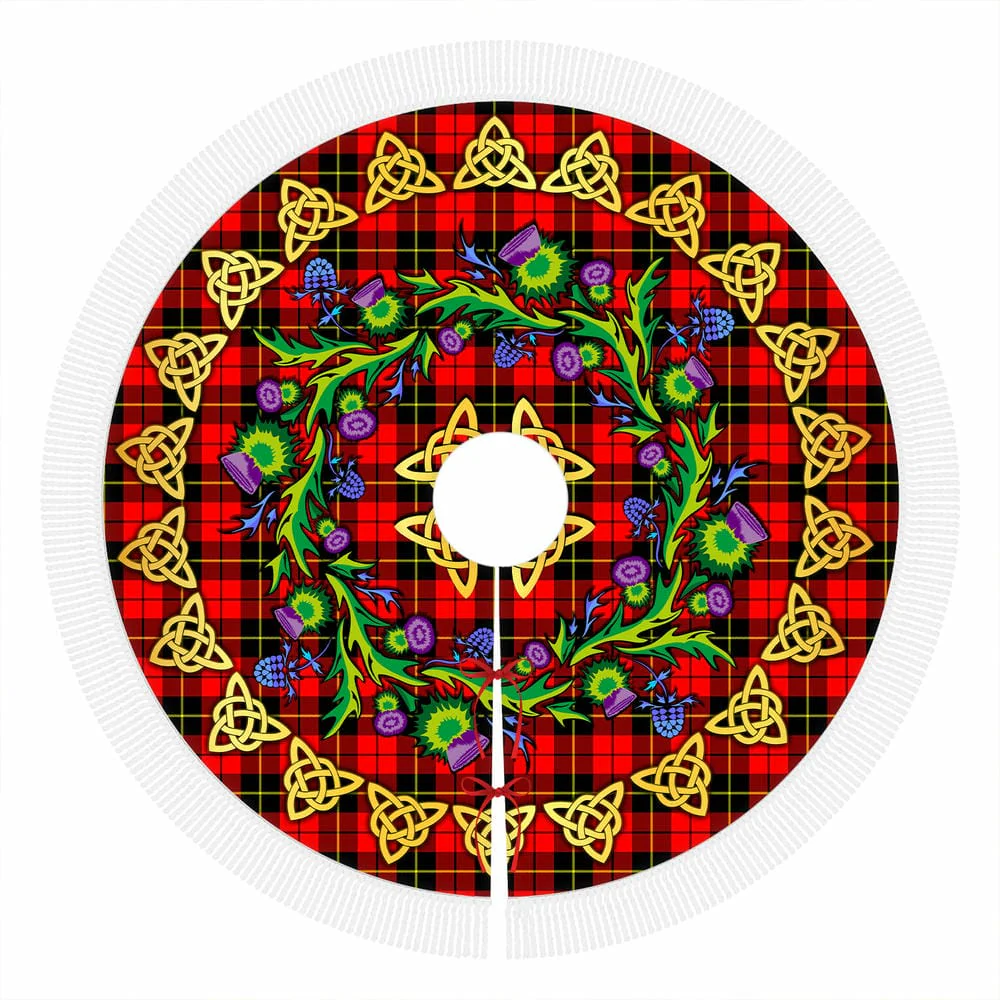 Scottish Wallace Hunting - Red Tartan Thistle Celtic Knot Christmas Tree Skirt - Image 4