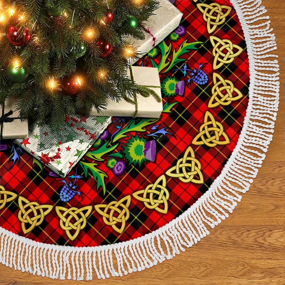Scottish Wallace Hunting - Red Tartan Thistle Celtic Knot Christmas Tree Skirt - Image 5