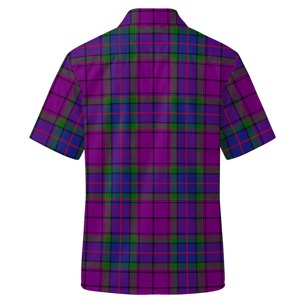 Scottish Wardlaw Modern Clan Badge Tartan Short Sleeve Work Shirt - Image 3