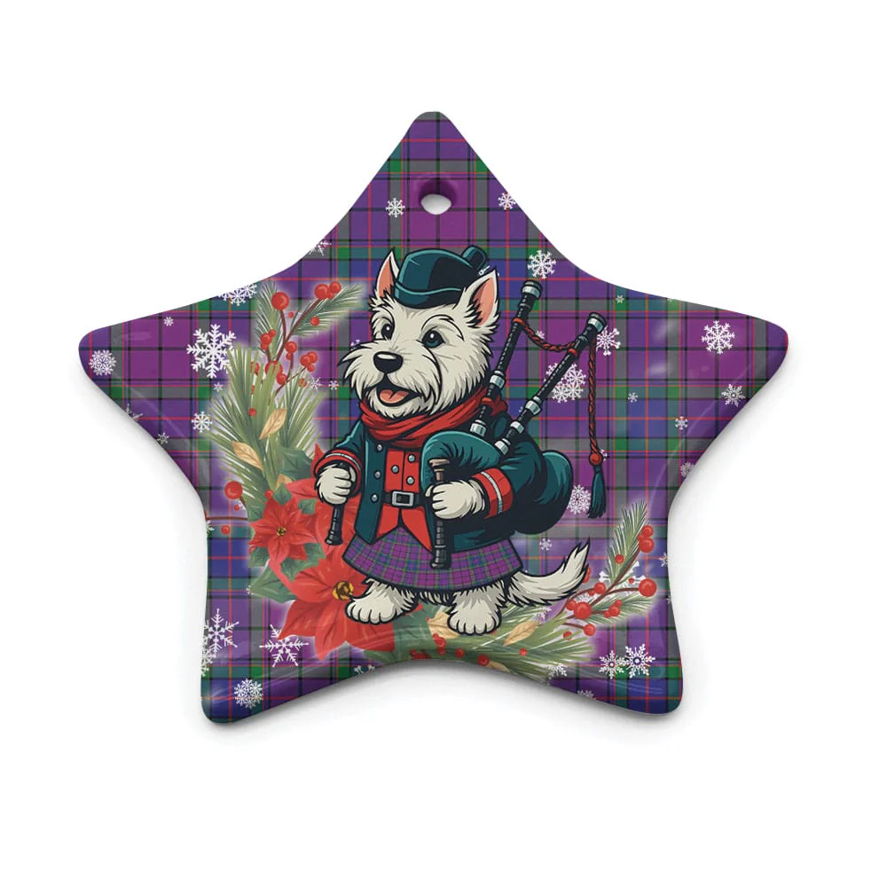 Scottish Wardlaw Modern Tartan Ceramic Ornament Cute Scottish Terrier Dog - Image 5