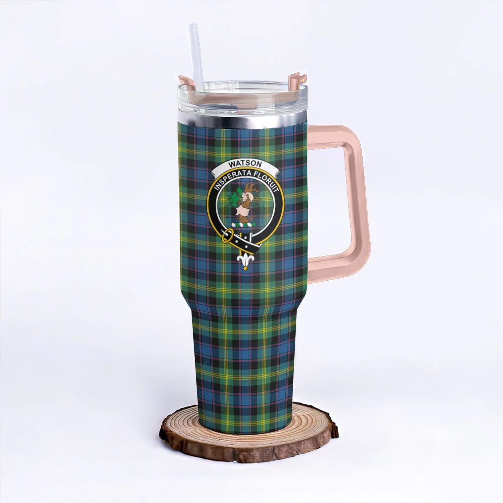 Scottish Watson Ancient Clan Badge Tartan 40oz Tumbler - Image 4