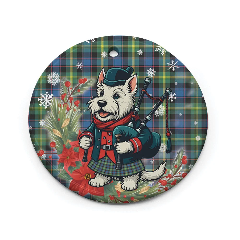 Scottish Watson Ancient Tartan Ceramic Ornament Cute Scottish Terrier Dog - Image 2