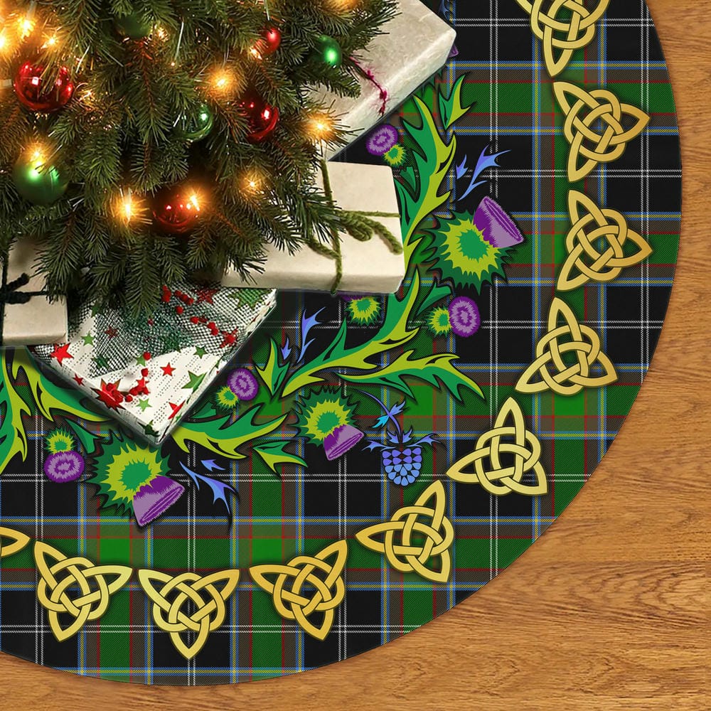 Scottish Webster Tartan Thistle Celtic Knot Christmas Tree Skirt - Image 2